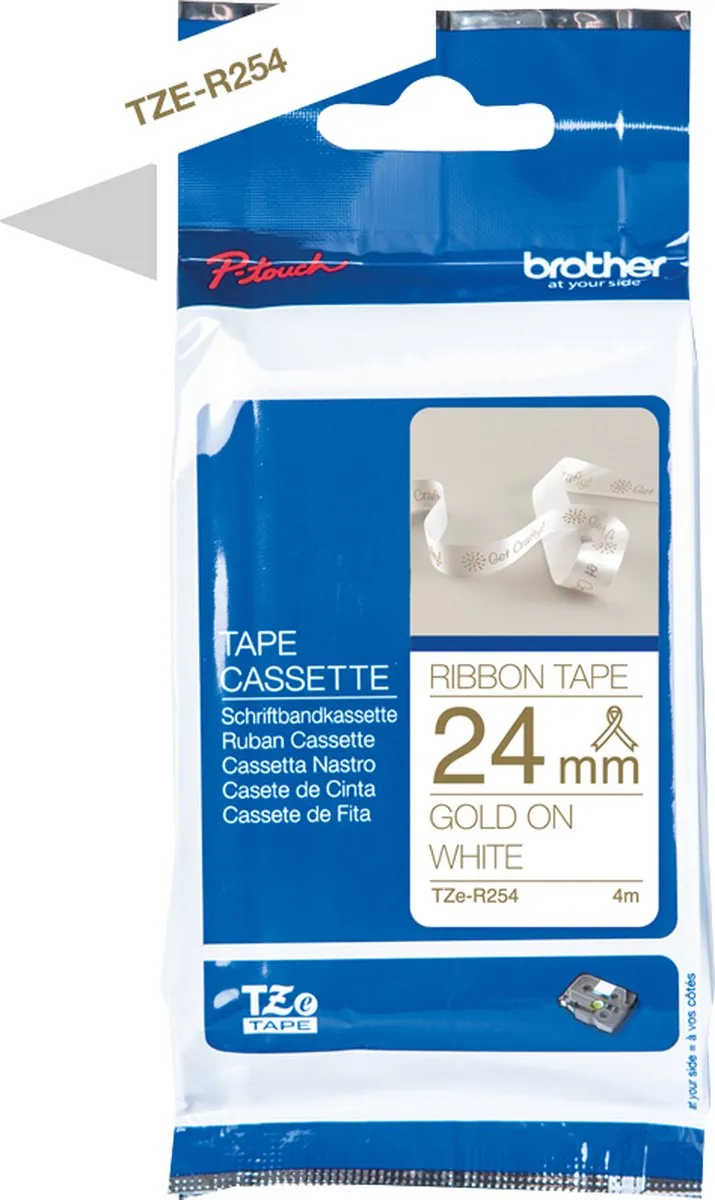 Brother TZE-R254 Printerlint - Goud
