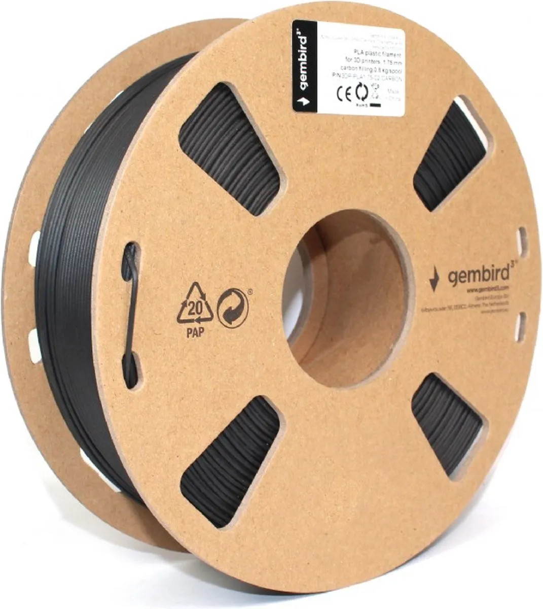 Gembird PLA Carbon Filament 1.75mm - 800g