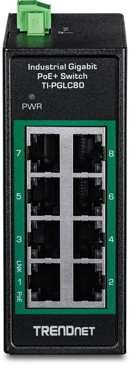 Trendnet TI-PGLC80 Unmanaged PoE Netwerkswitch - Zwart