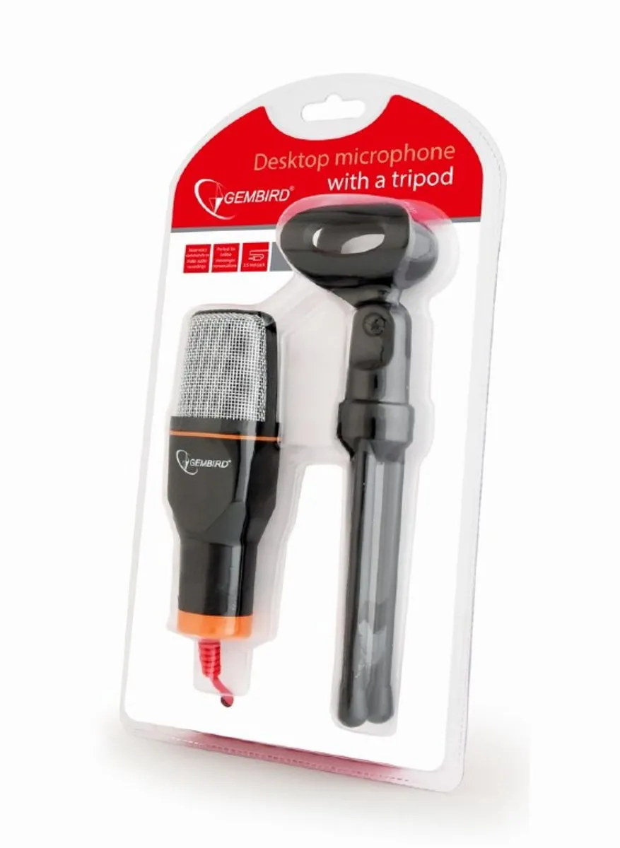 Gembird Microfoon met tripodstandaard - Zwart