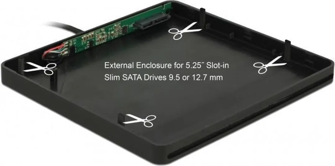 Delock DLCK-42604 5,25" Slot-in SATA Behuizing - USB 3.0 - Zwart