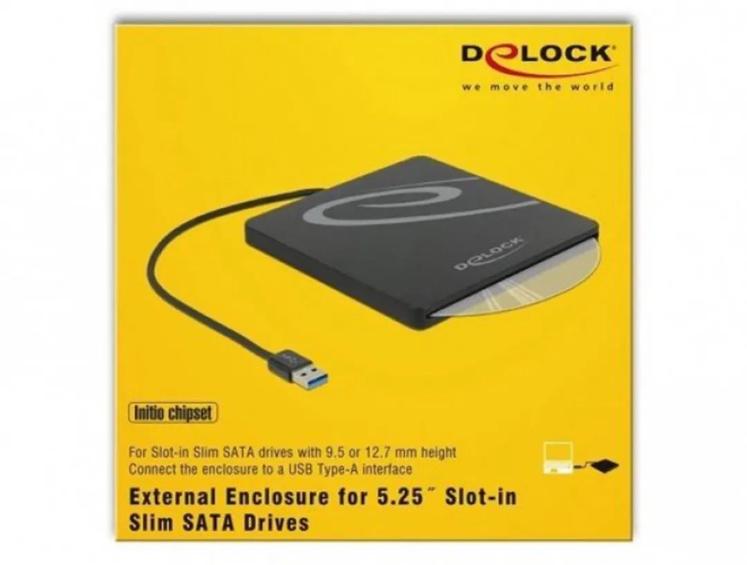 Delock DLCK-42604 5,25" Slot-in SATA Behuizing - USB 3.0 - Zwart