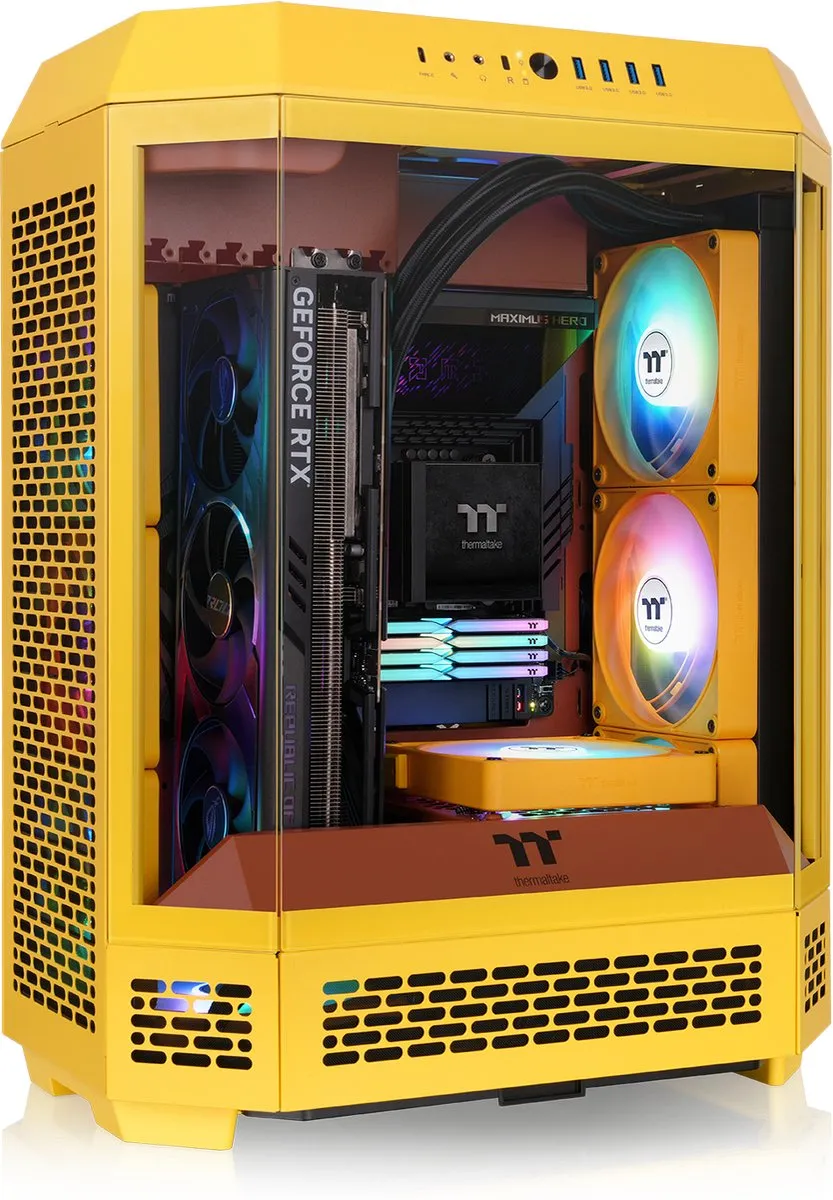 Thermaltake The Tower 600 PC Behuizing - Geel - 2x140mm Ventilator