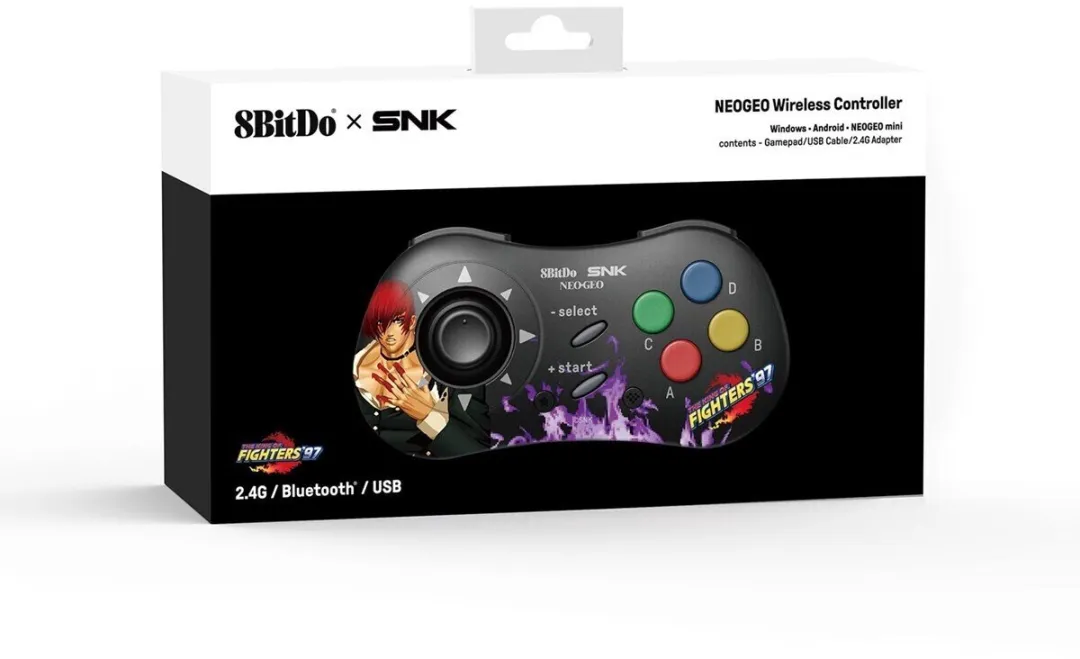 8Bitdo Iori Yagami Edition Manette SNK Neo Geo RET00373 - Zwart