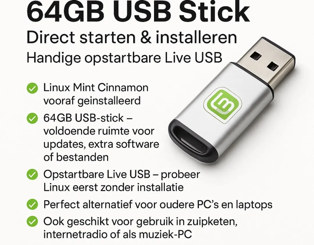 Kingston Linux Mint Cinnamon 22.3 USB Stick 64GB