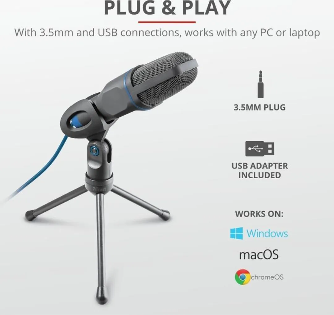 Trust Mico 23790 USB Microfoon - Zwart - afbeelding 3 van 6