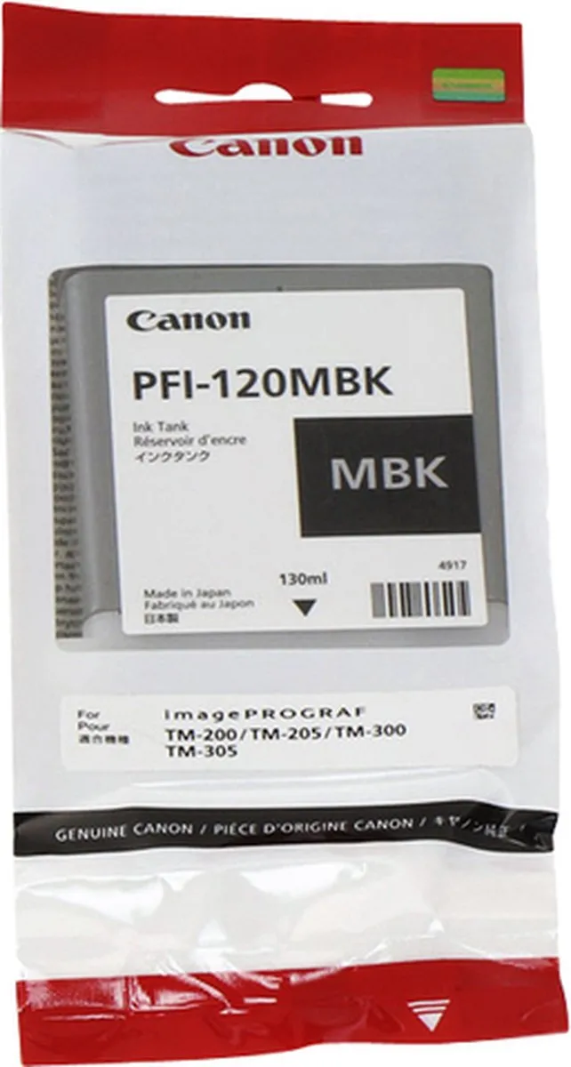 Canon PFI-120 MBK Inktcartridge - 130ml - Mat Zwart
