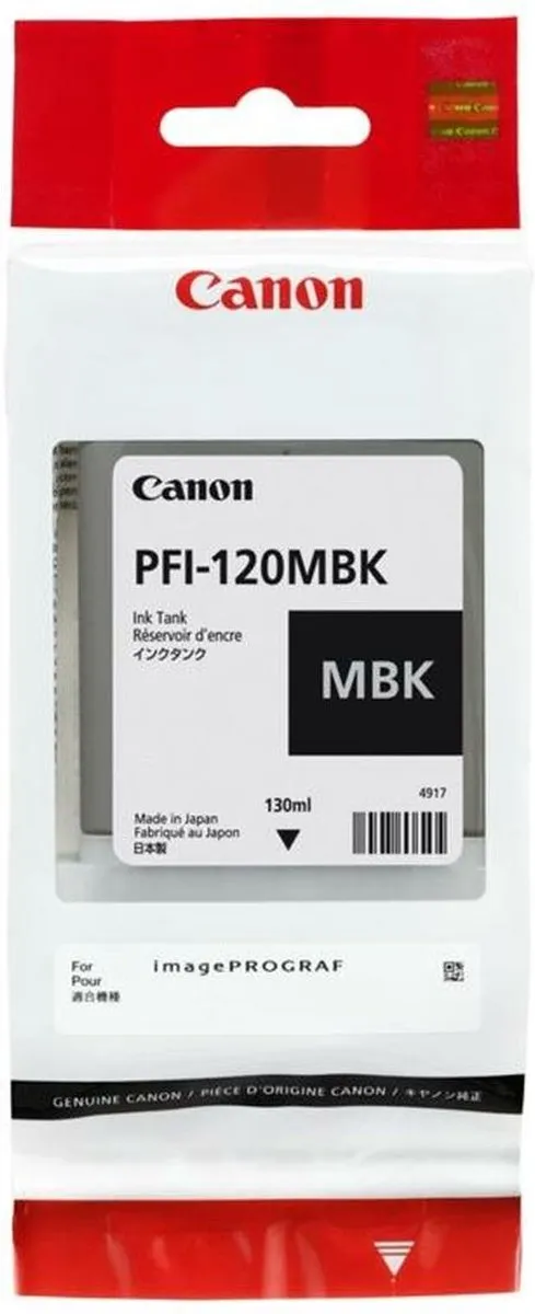Canon PFI-120 MBK Inktcartridge - 130ml - Mat Zwart