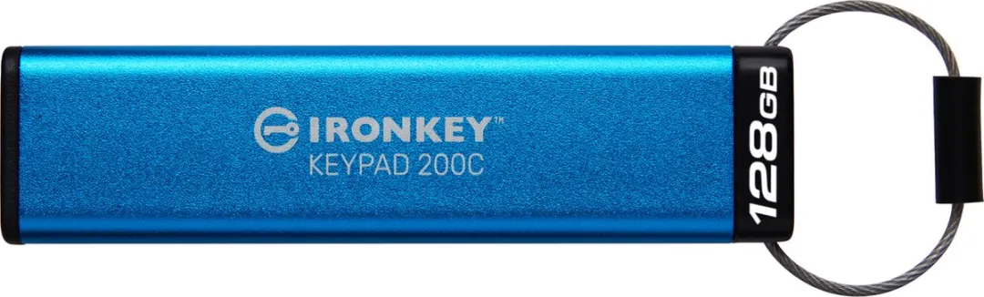Kingston IronKey Keypad 200C 128GB USB-C - Blauw