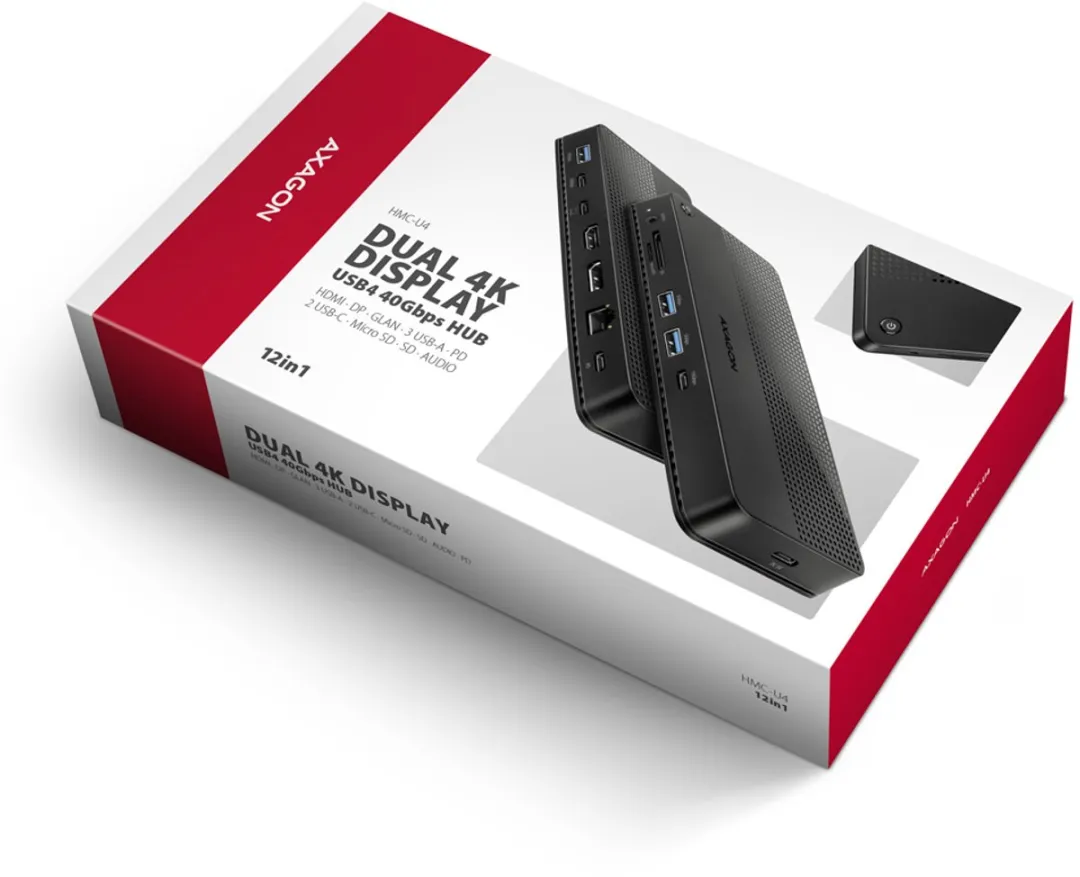 Axagon HMC-U4 Laptopdock USB4 - Zwart - afbeelding 6 van 6