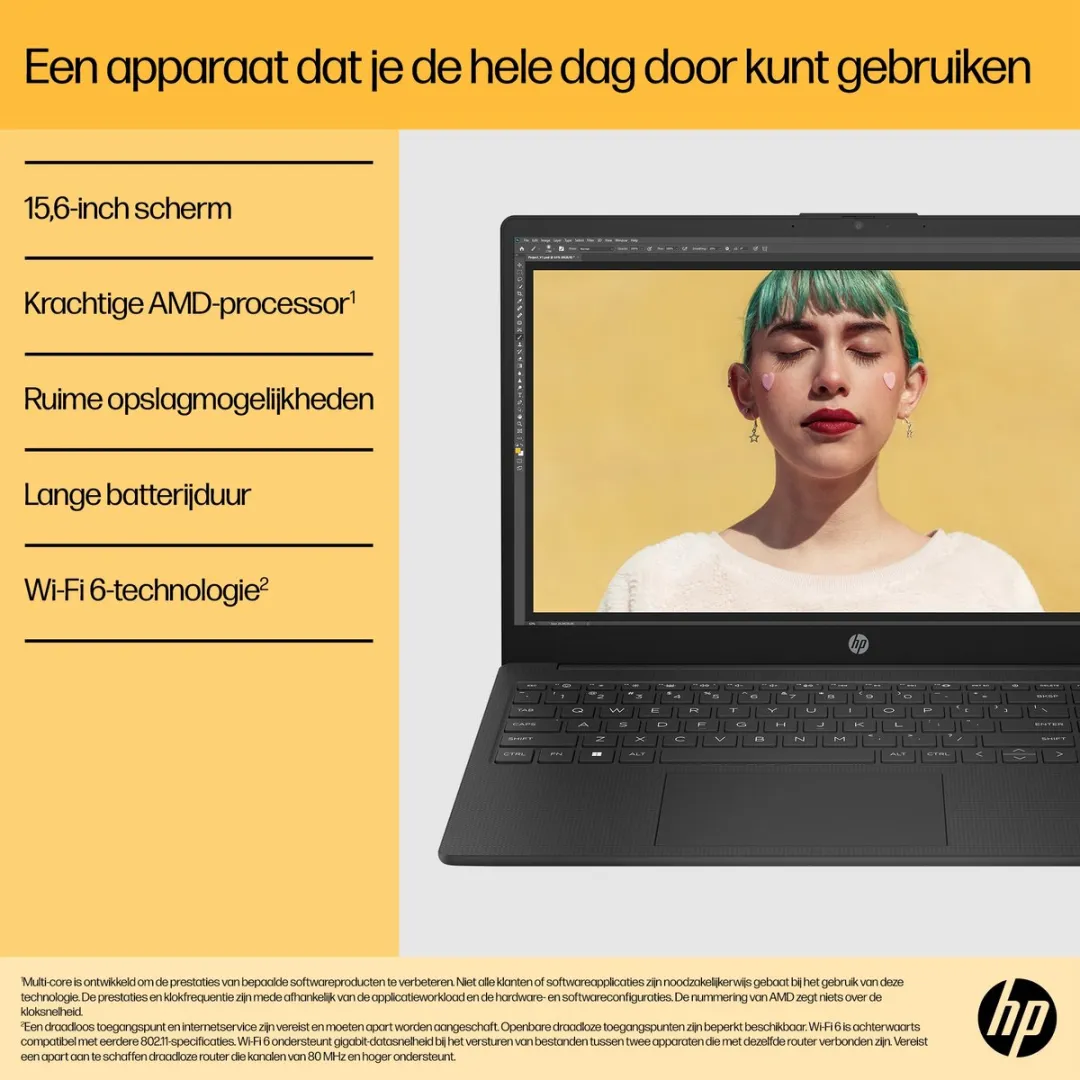 HP 15-fc0653nd Laptop 15.6" Full HD - 16GB RAM 512GB SSD - Zilver