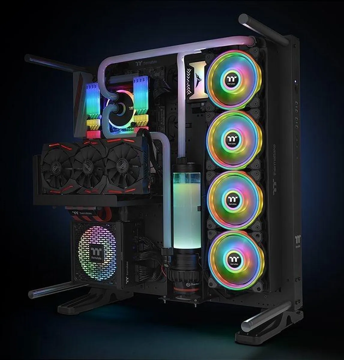 Thermaltake Riing Quad 14 RGB CL-F089-PL14SW-A Boxventilator - Zwart