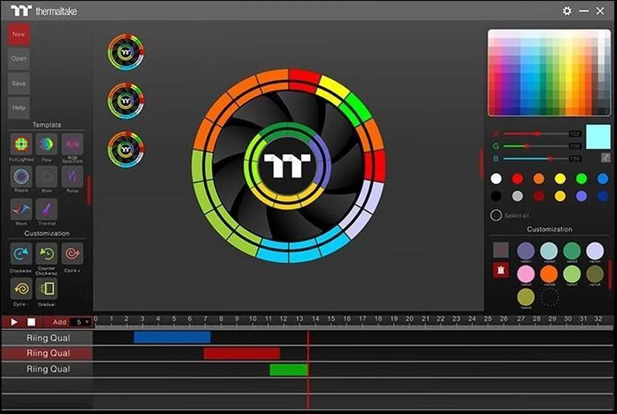 Thermaltake Riing Quad 14 RGB CL-F089-PL14SW-A Boxventilator - Zwart - afbeelding 6 van 6