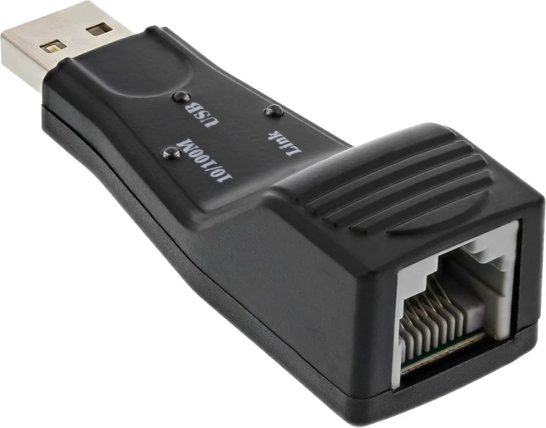InLine USB-A naar RJ45 Fast Ethernet Adapter CAT5 - Zwart