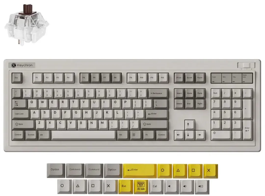 Keychron R6 Retro Draadloos Toetsenbord - Brown Switch - R6-M4