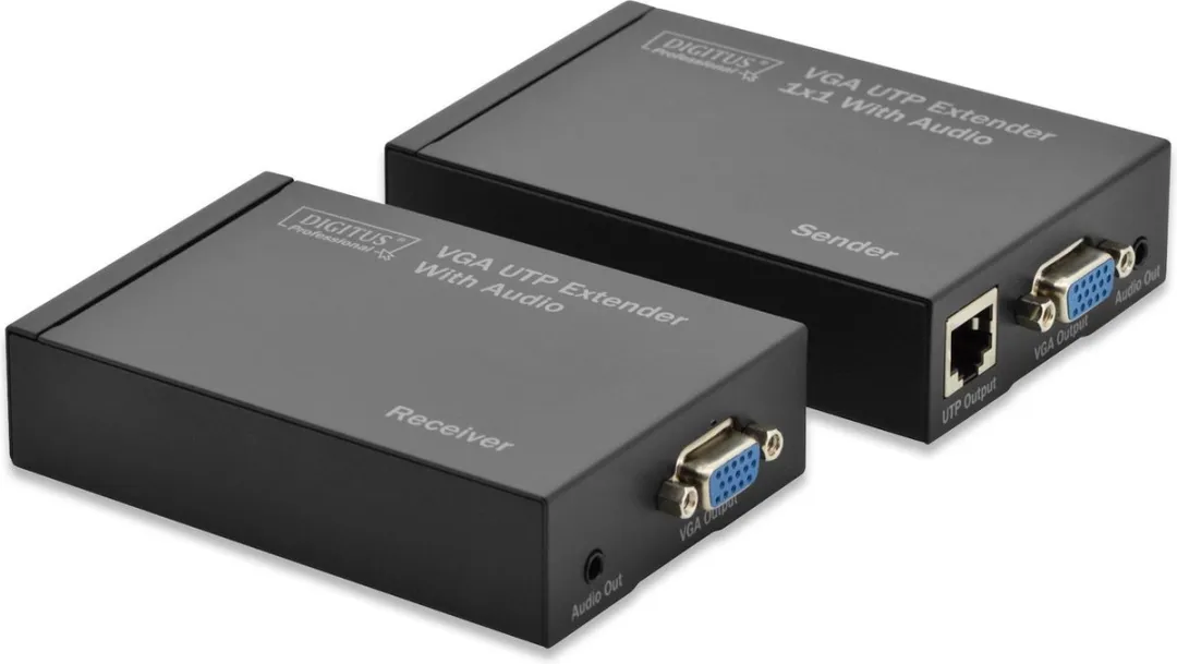 Digitus DS-53400 VGA Extender - RJ45 - 300m - Zwart