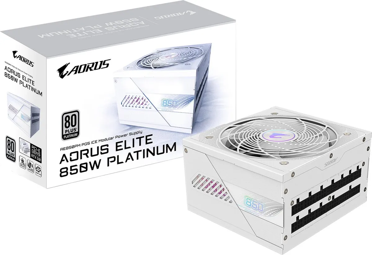 Gigabyte GP-AE850PM PG5 ICE Voeding 850W - Wit