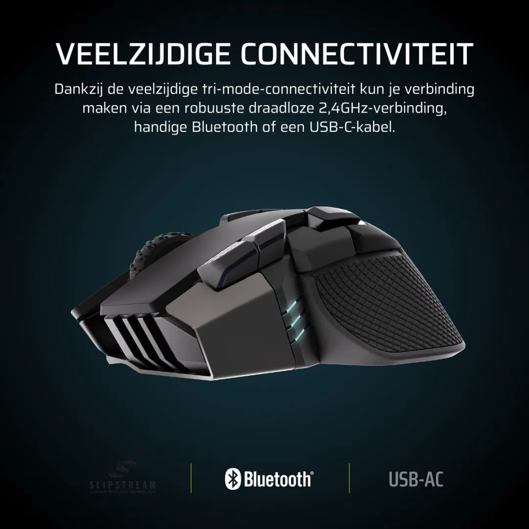 Corsair Ironclaw Wireless SE CH-9317110-WW Gamingmuis - 26.000 DPI - Zwart