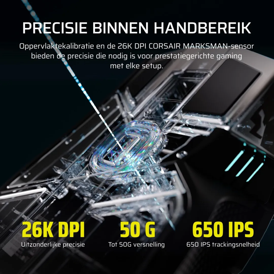 Corsair Ironclaw Wireless SE CH-9317110-WW Gamingmuis - 26.000 DPI - Zwart