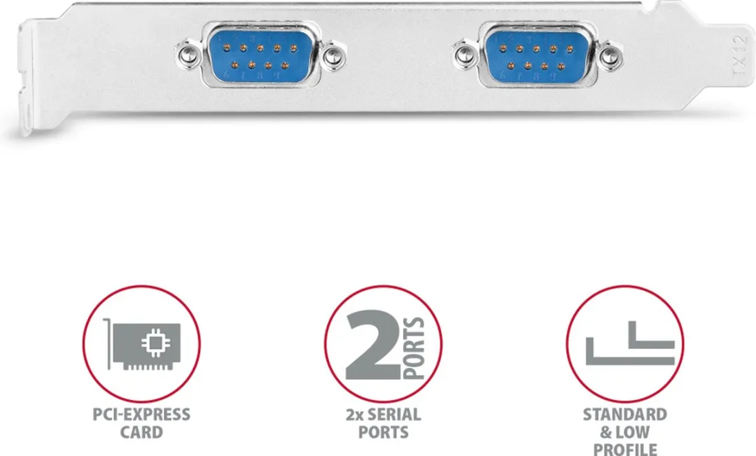 Axagon PCEA-S2N PCIe Adapter - 2x Seriële Poort