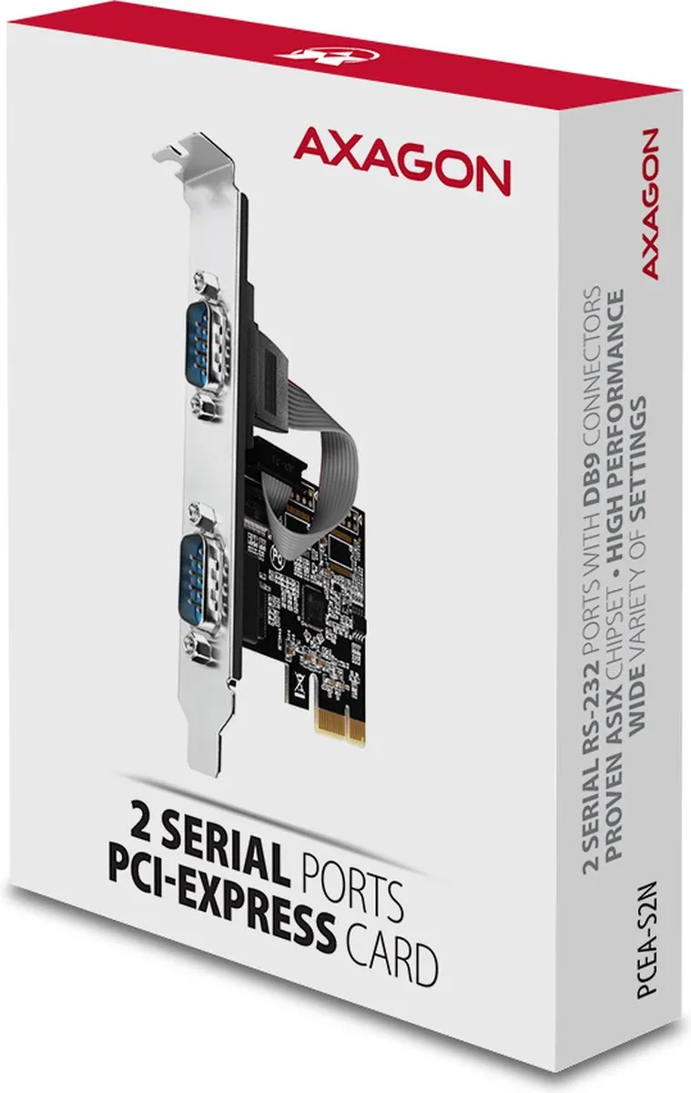 Axagon PCEA-S2N PCIe Adapter - 2x Seriële Poort