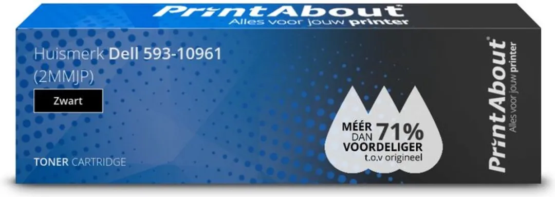 PrintAbout Dell 593-10961 Toner Zwart - 3.000 Pagina's