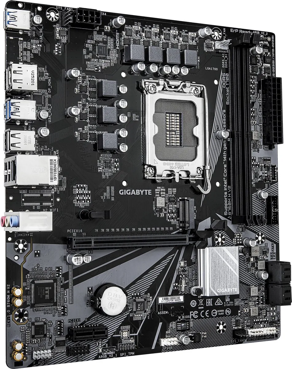 Gigabyte B760M H V2 Micro ATX Moederbord - LGA 1700