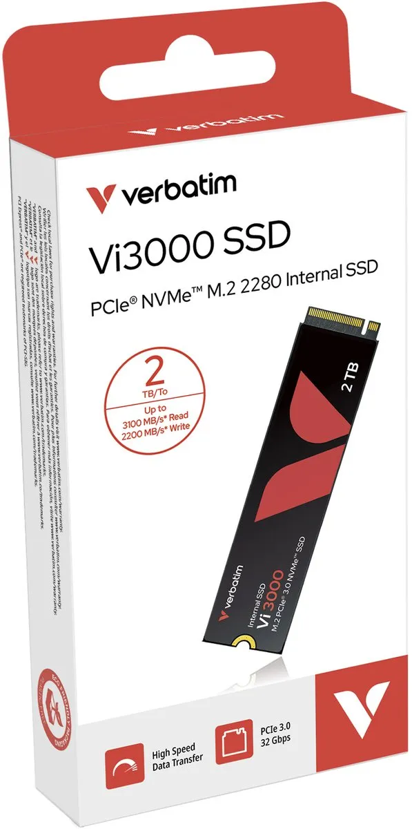 Verbatim Vi3000 49376 M.2 SSD - 2TB PCIe NVMe 3.0 x4