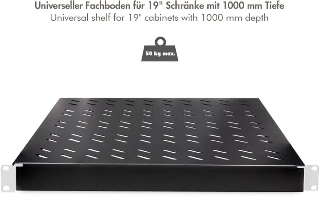 Logilink SF1000B 19" Legbord 1HE - 1000mm - Zwart