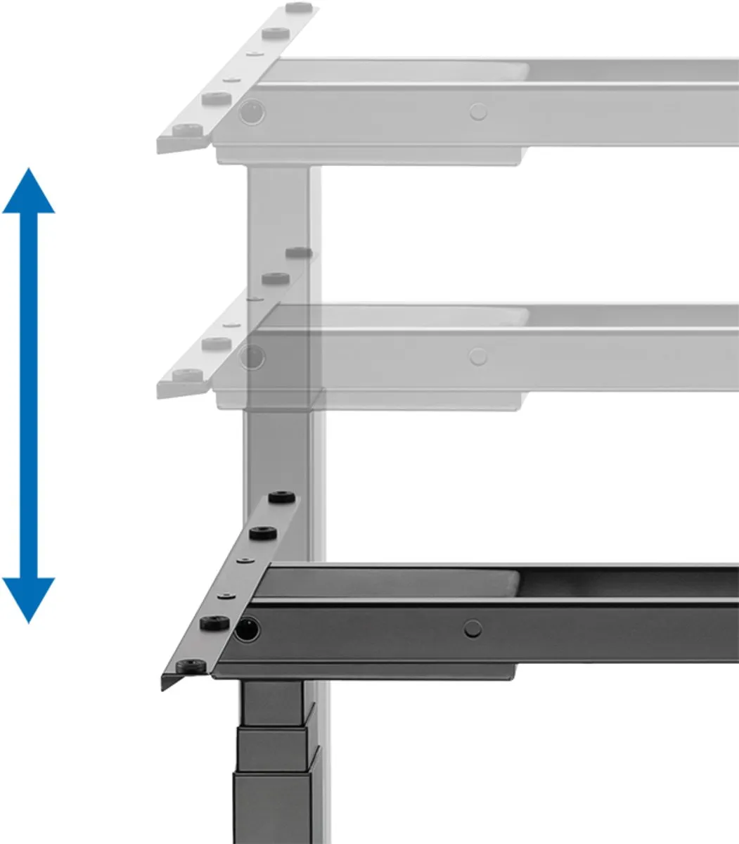 Logilink Professional Elektrisch Bureauframe 620-1280mm - 2 Motor - Zwart