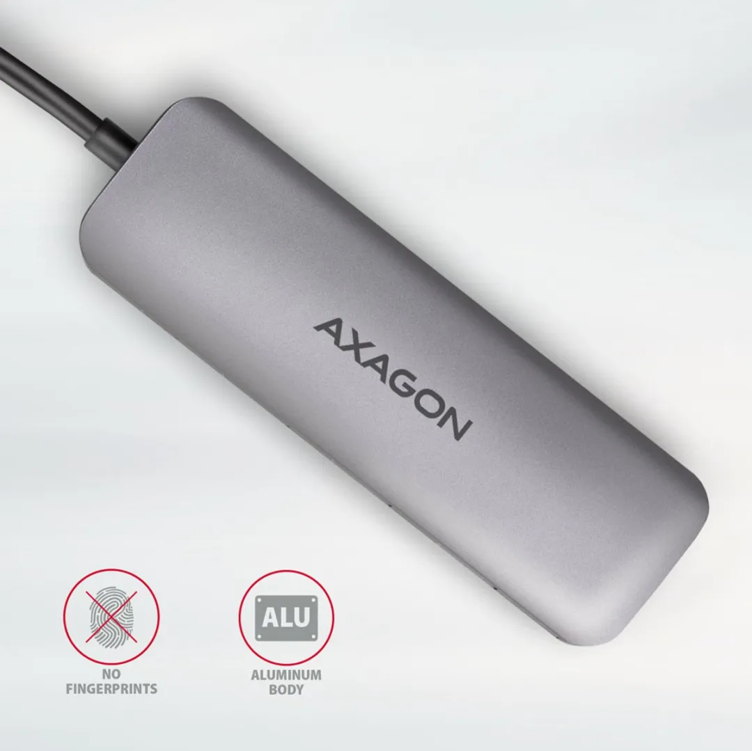 Axagon HMC-HCR3A USB-C Hub - 3x USB-A, HDMI, SD/microSD - Grijs