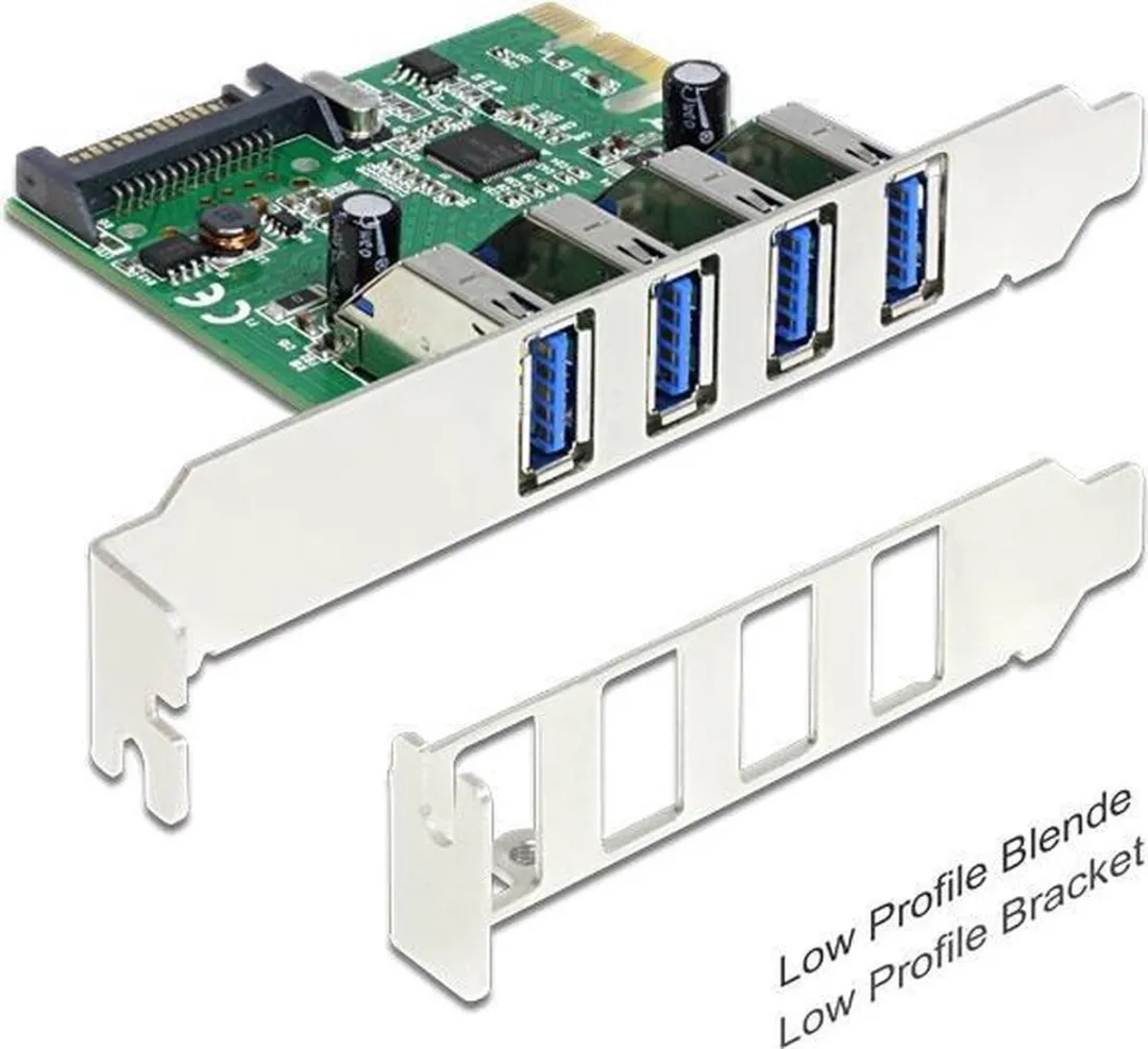 Delock 89360 USB PCIe-kaart - 4 Poorten - afbeelding 4 van 5