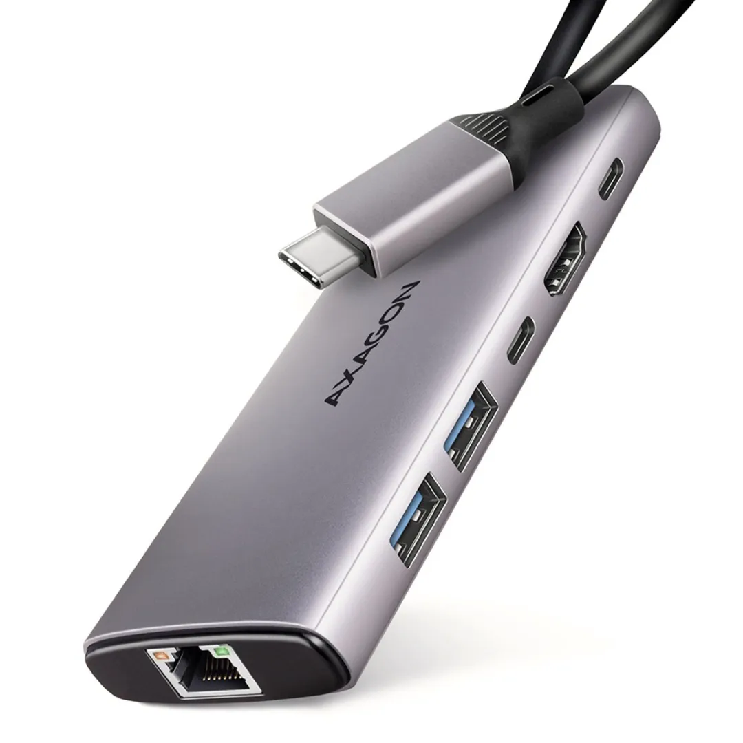 Axagon HMC-6G2L Poortreplicator - USB 3.2 Gen 2 - Aluminium - afbeelding 2 van 6