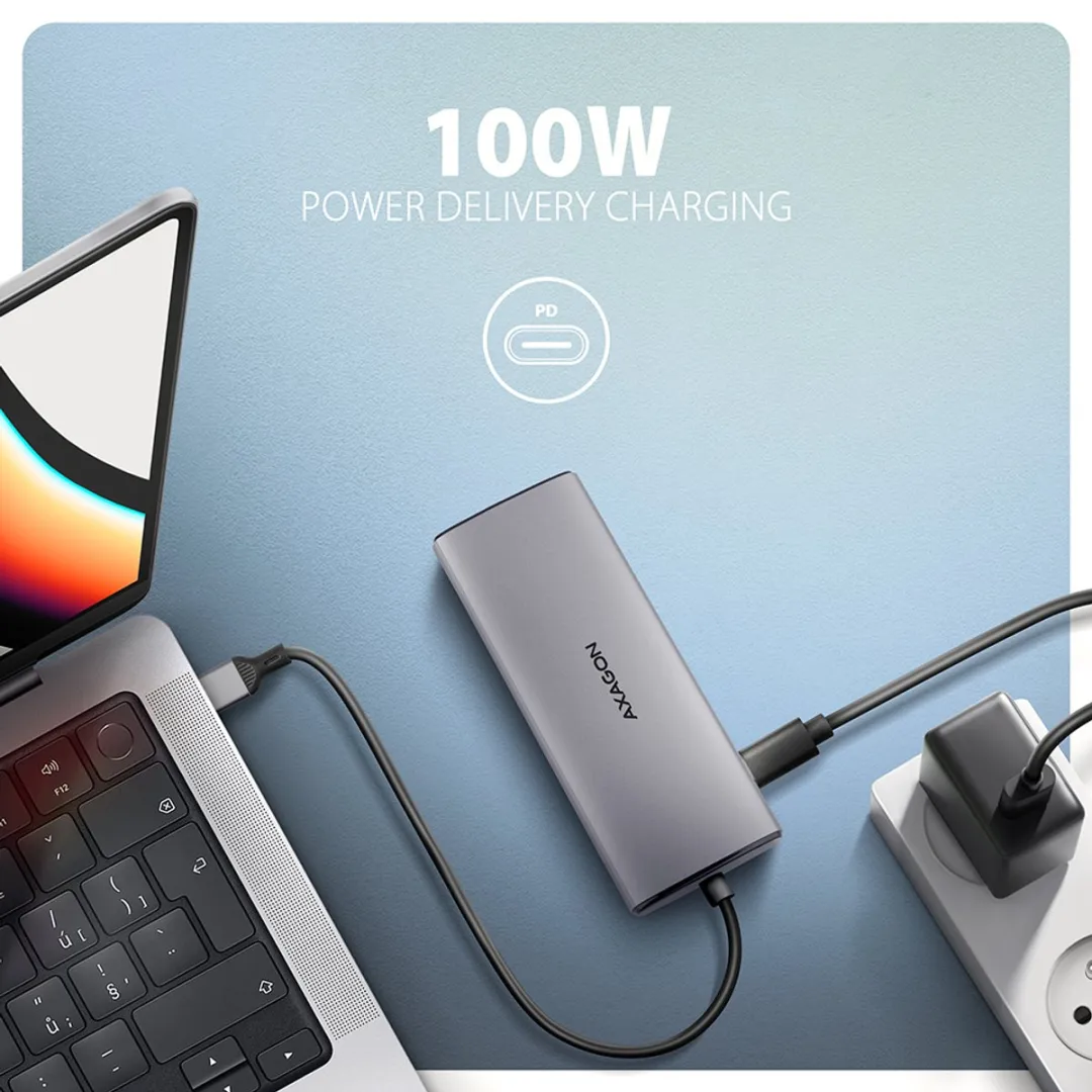 Axagon HMC-6G2L Poortreplicator - USB 3.2 Gen 2 - Aluminium - afbeelding 6 van 6