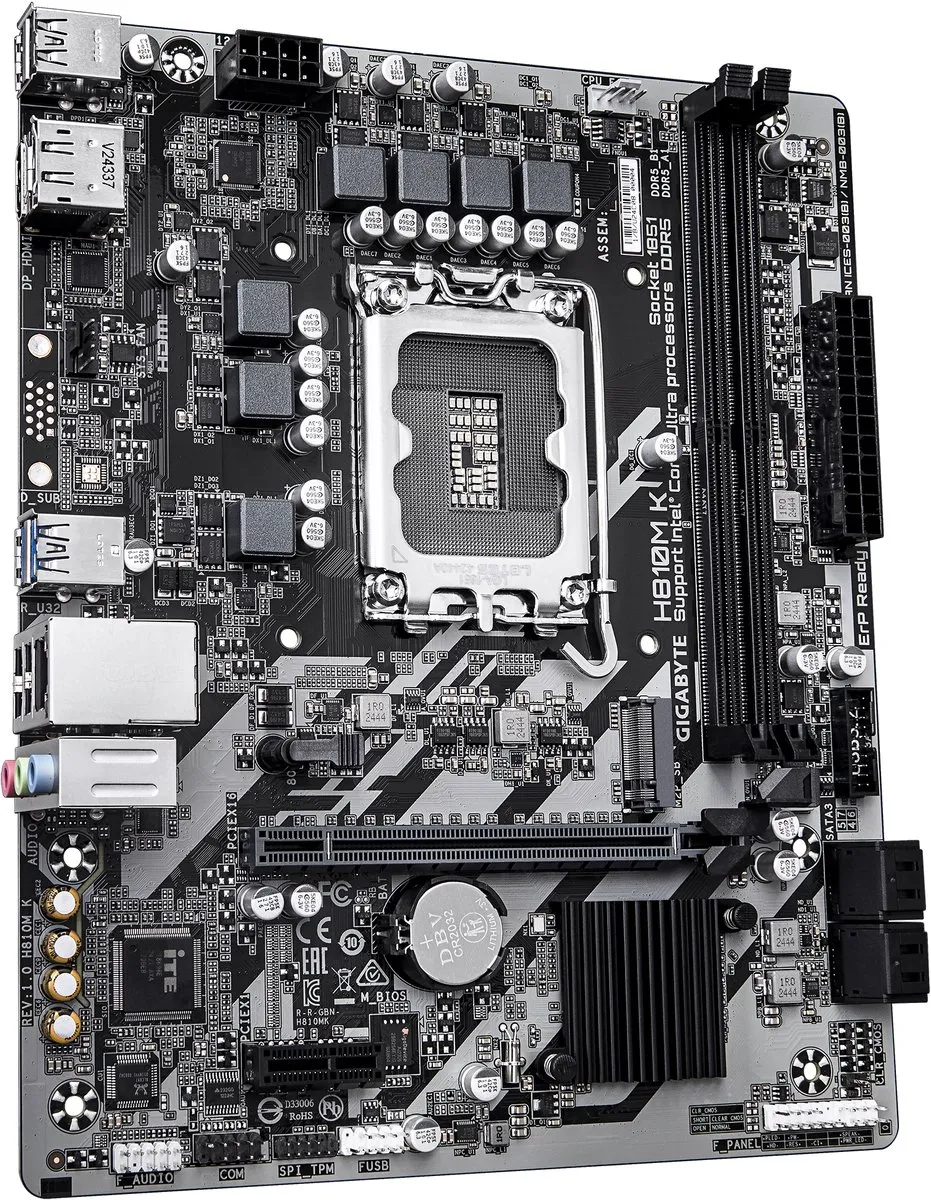 Gigabyte H810M K Micro ATX Moederbord - Intel H810