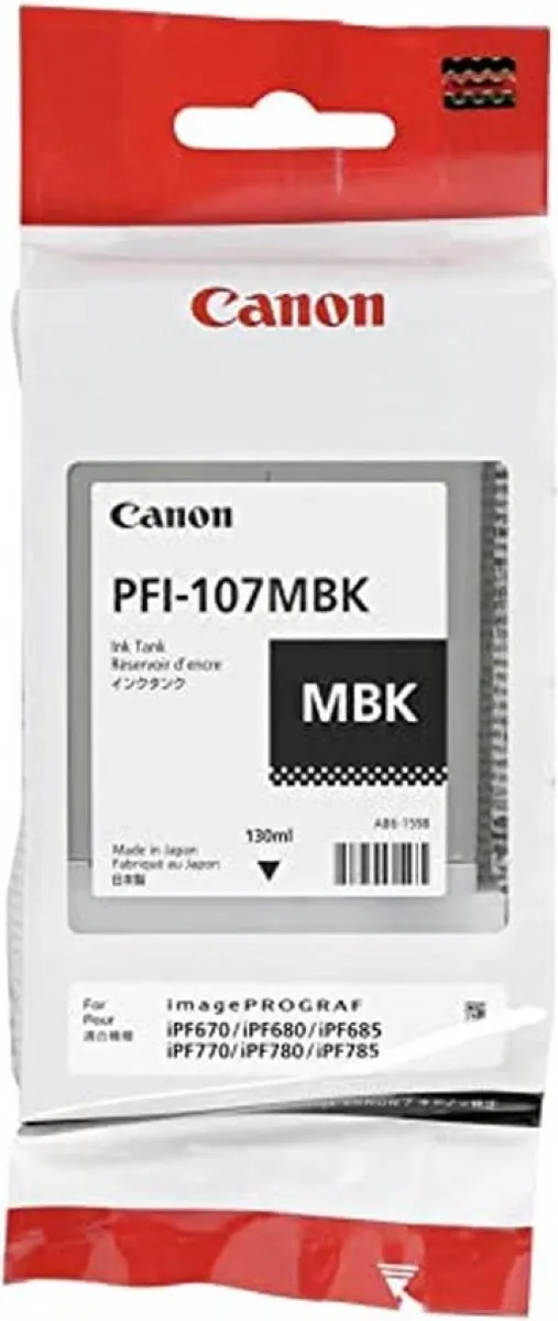 Canon PFI-107MBK Inktcartridge - 130ml Mat Zwart