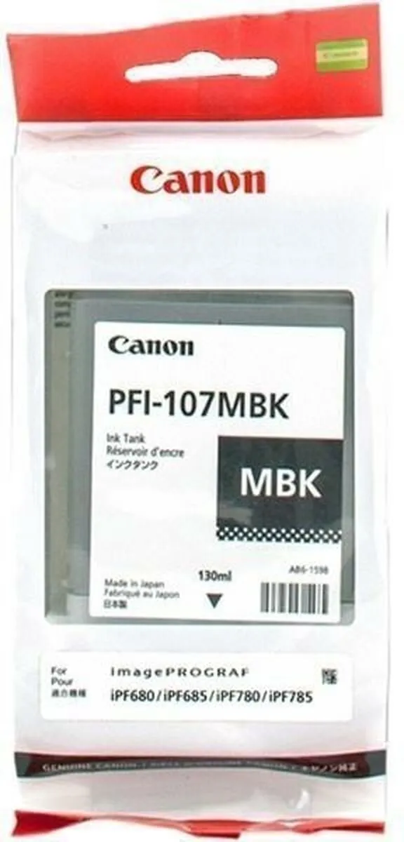 Canon PFI-107MBK Inktcartridge - 130ml Mat Zwart