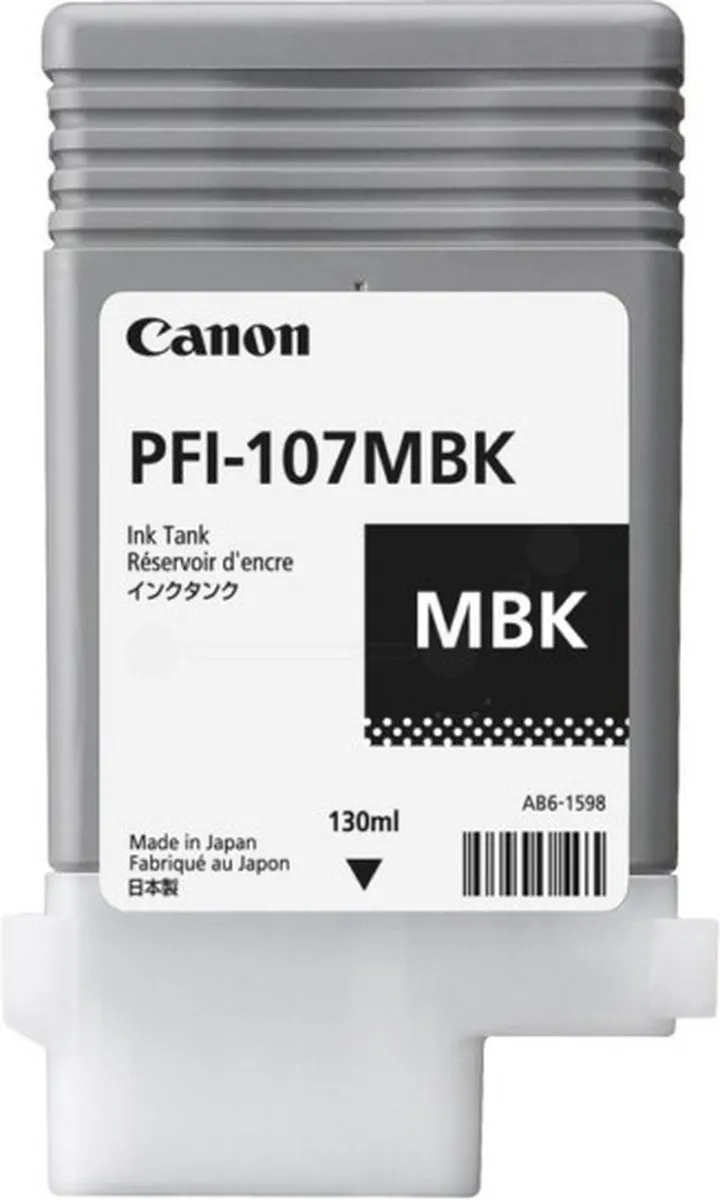 Canon PFI-107MBK Inktcartridge - 130ml Mat Zwart