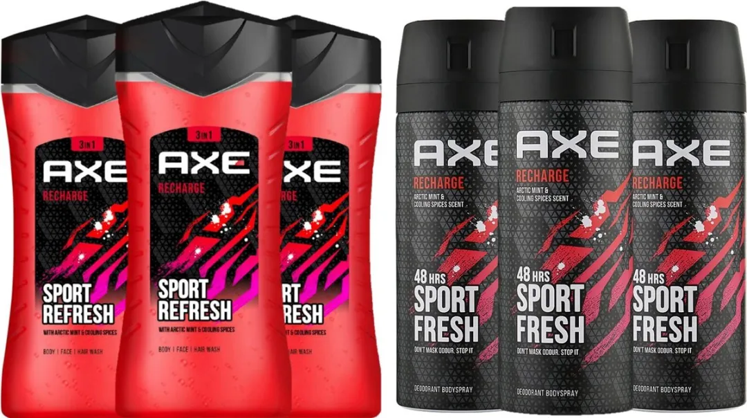 Axe Recharge Sport Refresh Combi - 6 Stuks (3x2)