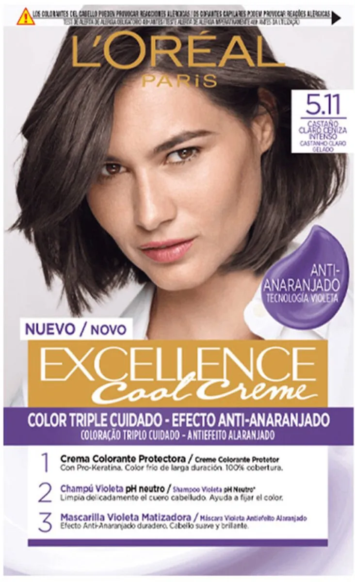 L'Oréal Paris Make Up Excellence Cool 5.11 Castaño Claro Ceniza Intenso