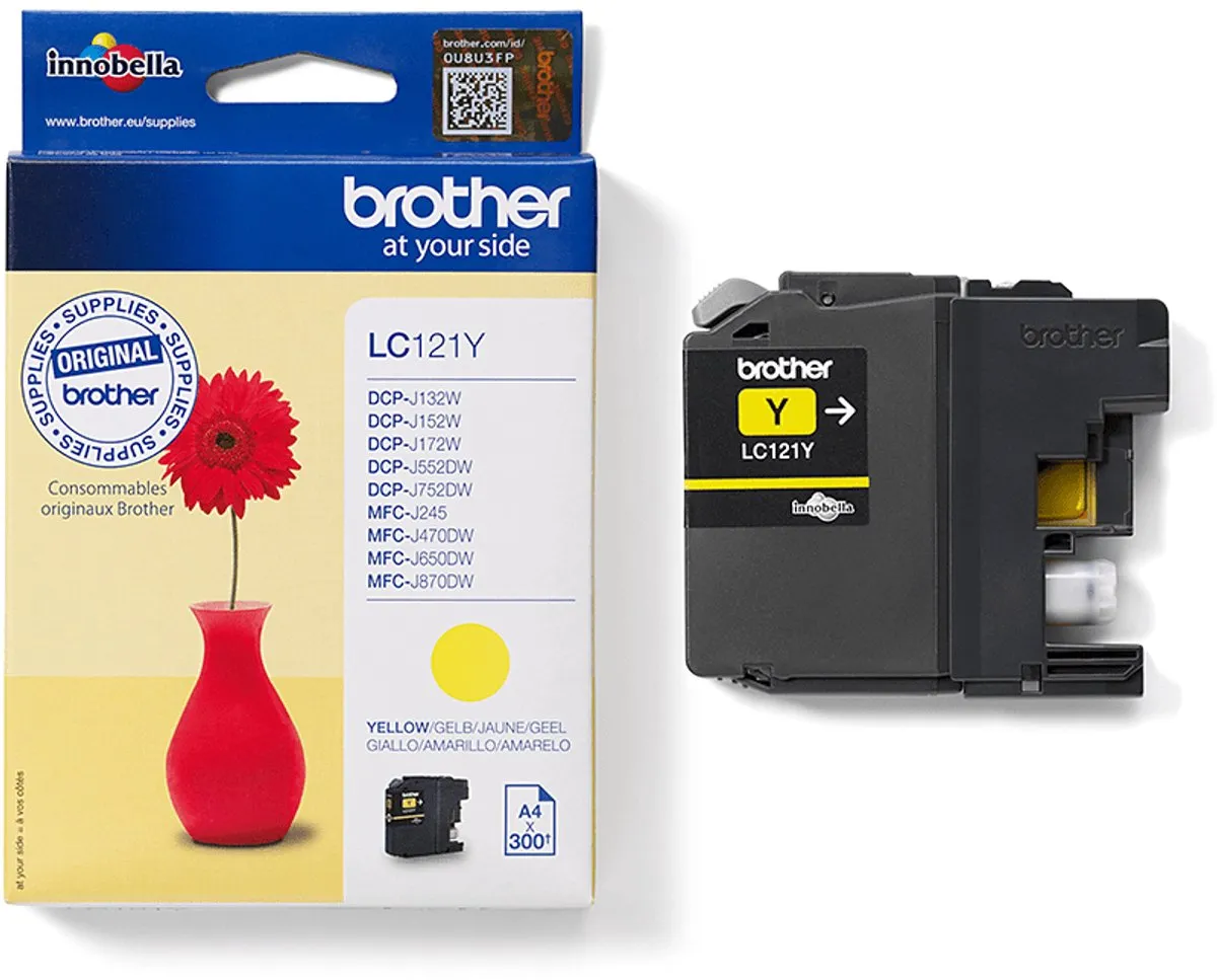 Brother LC-121Y Inktcartridge Geel - 300 pagina's