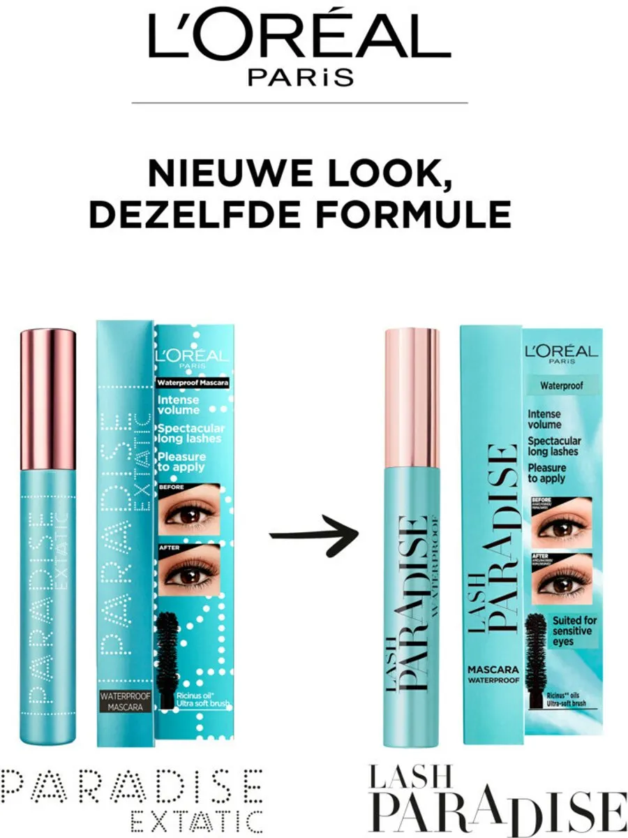 L'Oréal Paris Lash Paradise Mascara Waterproof Zwart