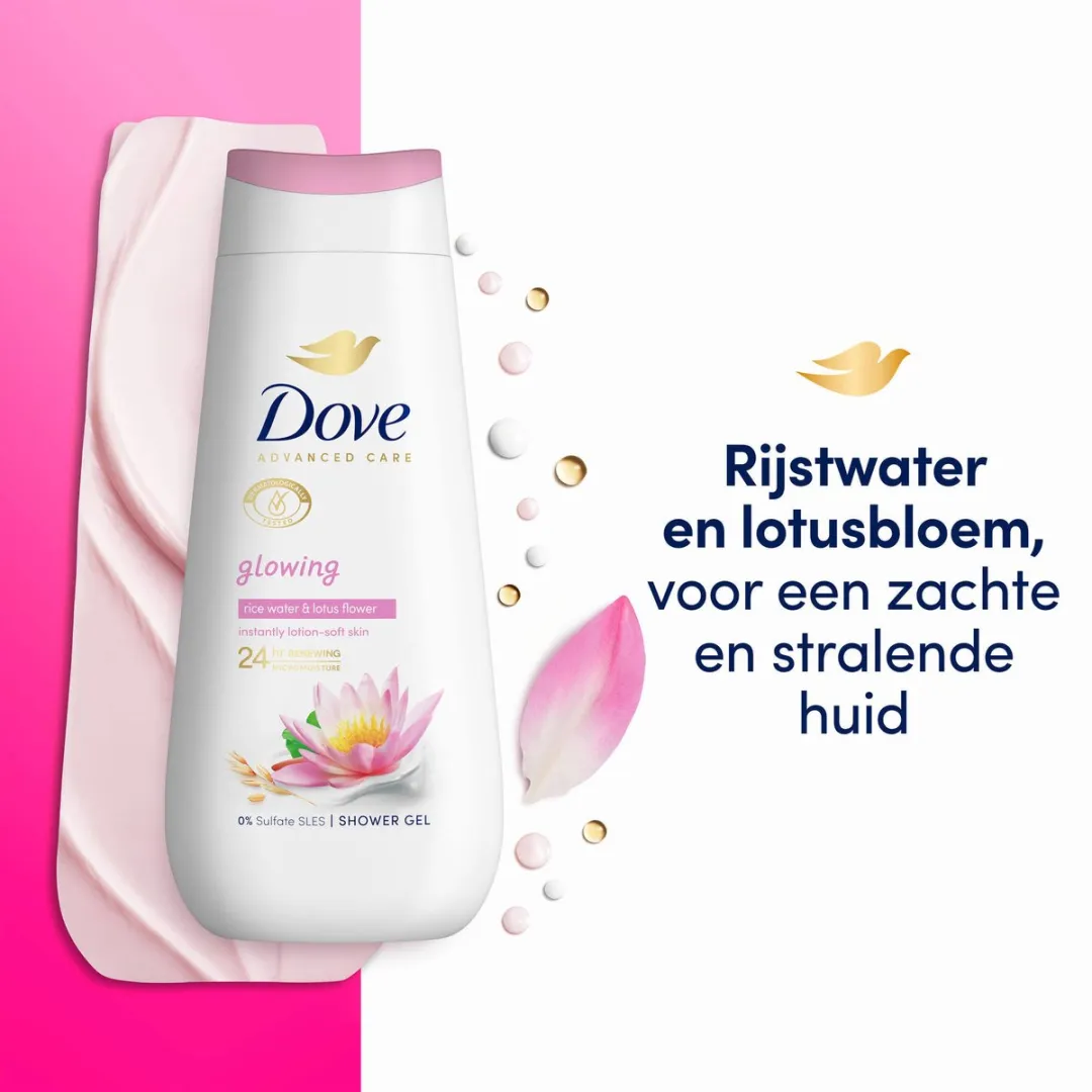 Dove Advanced Care Douchegel Glowing 225ml - 2 Stuks