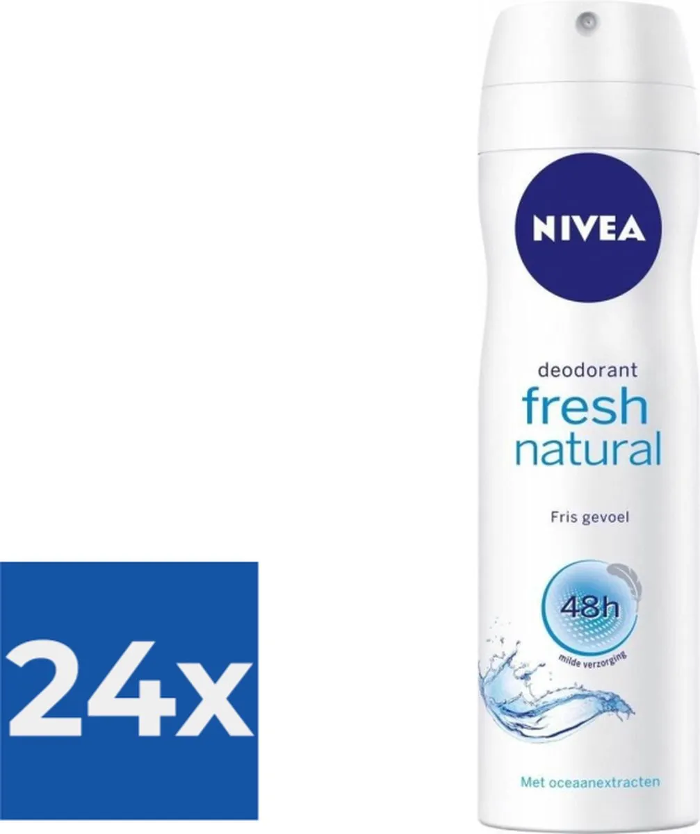 NIVEA Fresh Natural Deodorant Spray 150ml - 24 Stuks