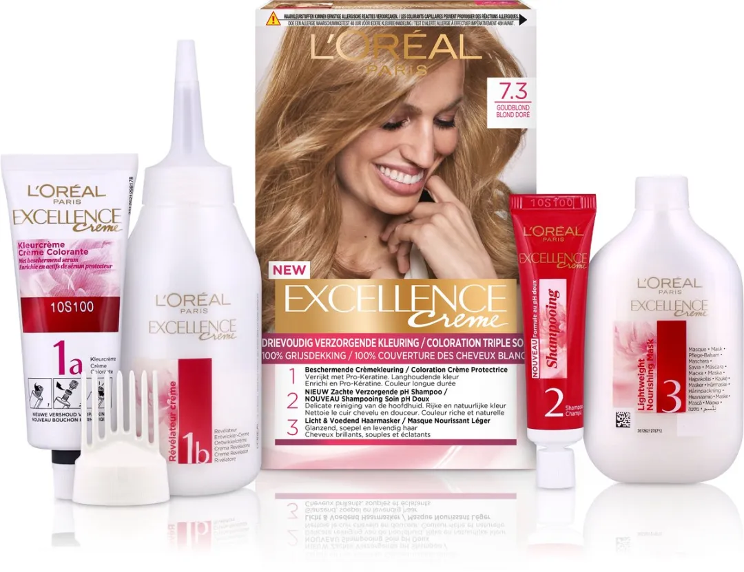 L'Oréal Paris Excellence Crème Haarverf 7.3 Goudblond 1035ml - afbeelding 11 van 12
