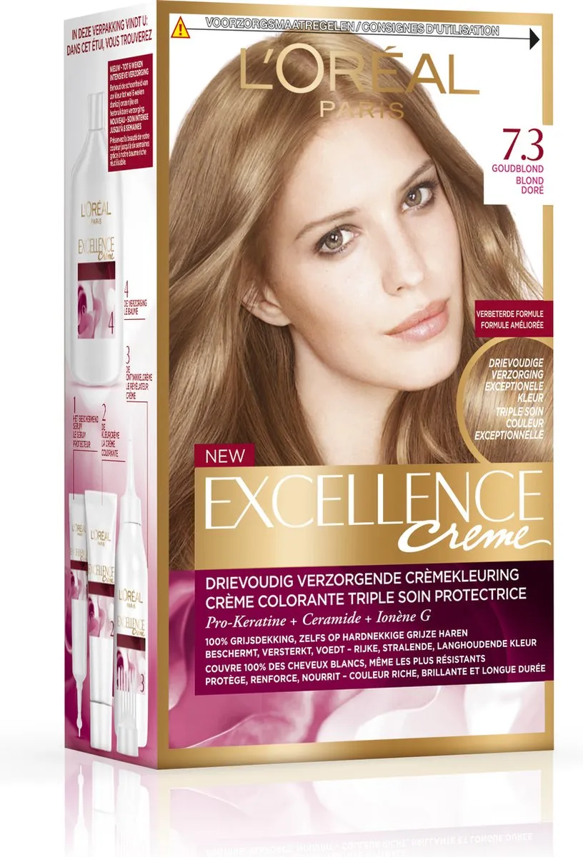 L'Oréal Paris Excellence Crème Haarverf 7.3 Goudblond 1035ml - afbeelding 12 van 12