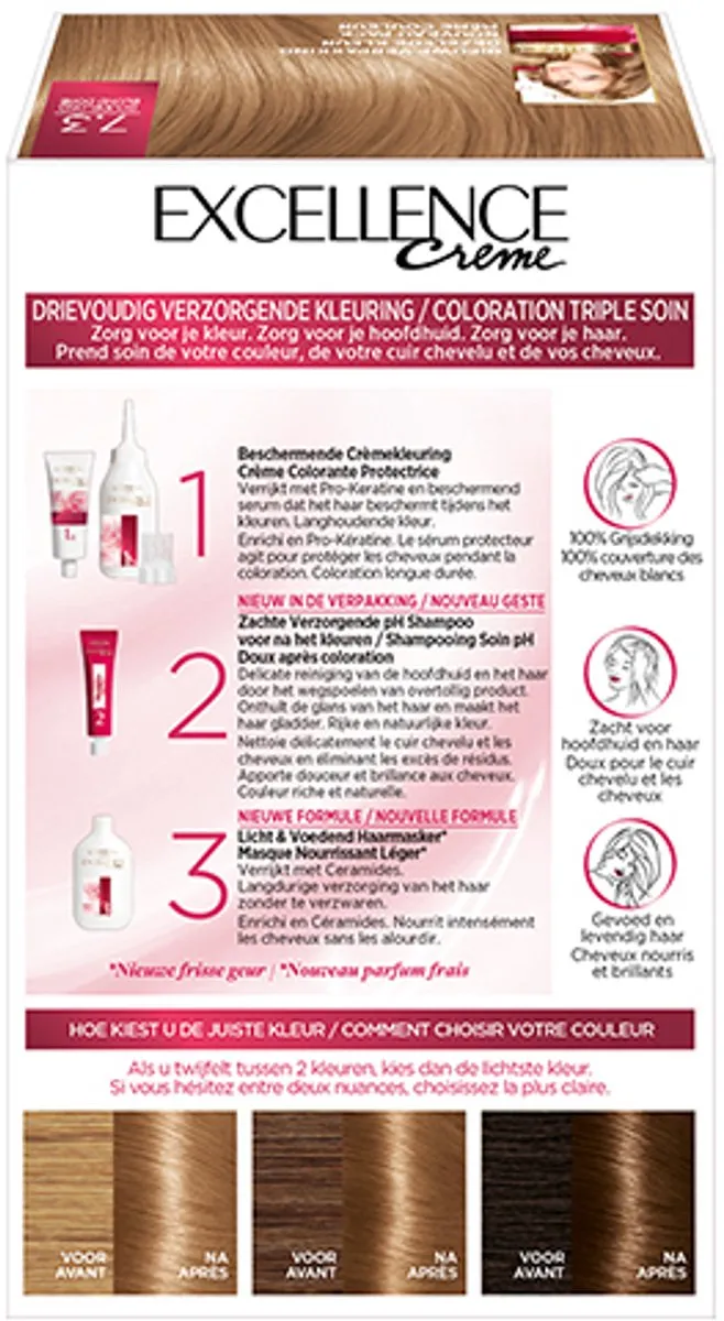 L'Oréal Paris Excellence Crème Haarverf 7.3 Goudblond 1035ml - afbeelding 9 van 12