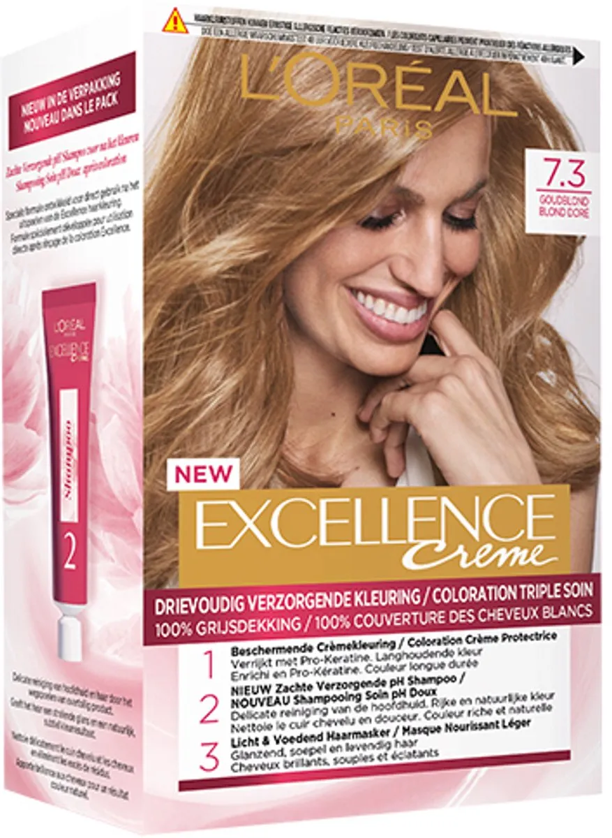 L'Oréal Paris Excellence Crème Haarverf 7.3 Goudblond 1035ml - afbeelding 8 van 12