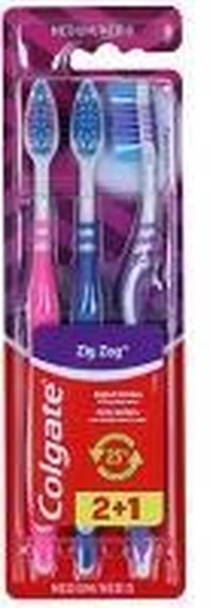 Colgate Zig Zag Medium Tandenborstels - 3 Stuks - Multicolor