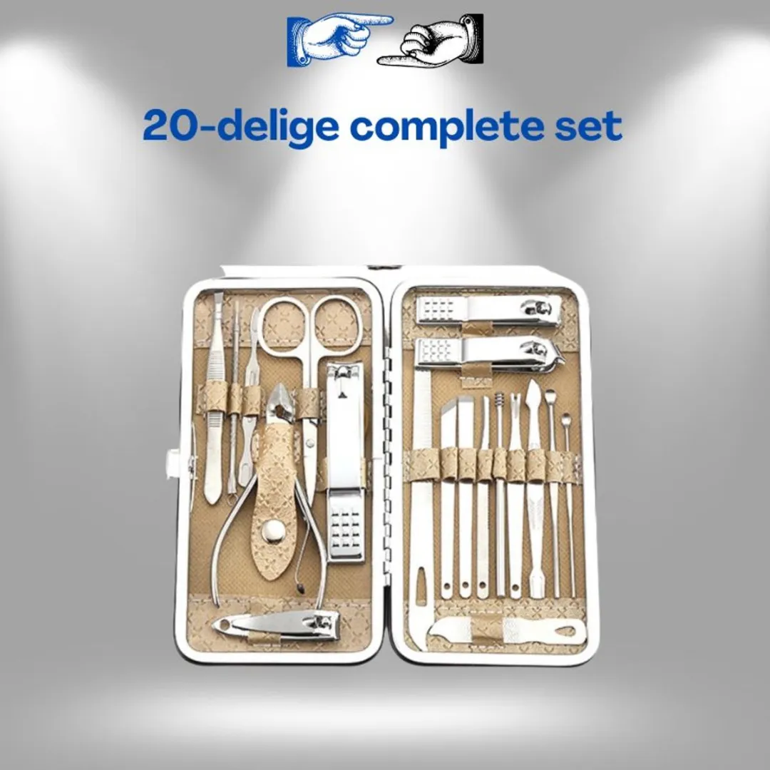 Lean Toys Manicure & Pedicure Set 20-delig - Beige Etui